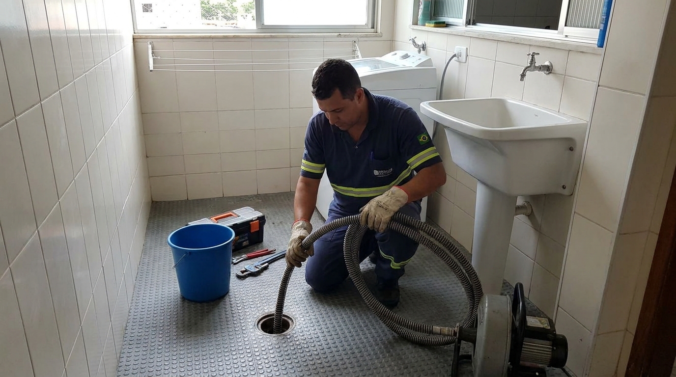 Desentupimento de ralo residencial em Niterói‑RJ