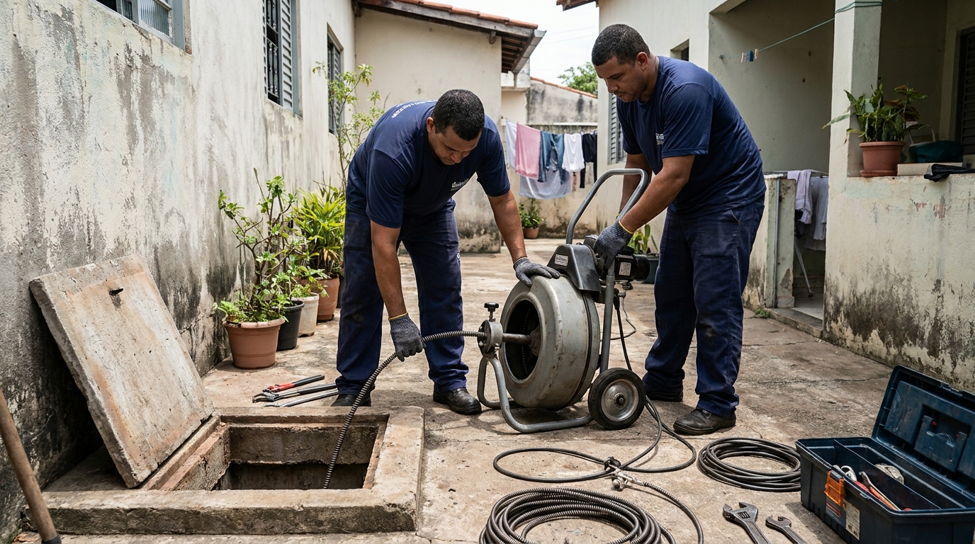 Desentupimento de rede de esgoto em Niterói‑RJ