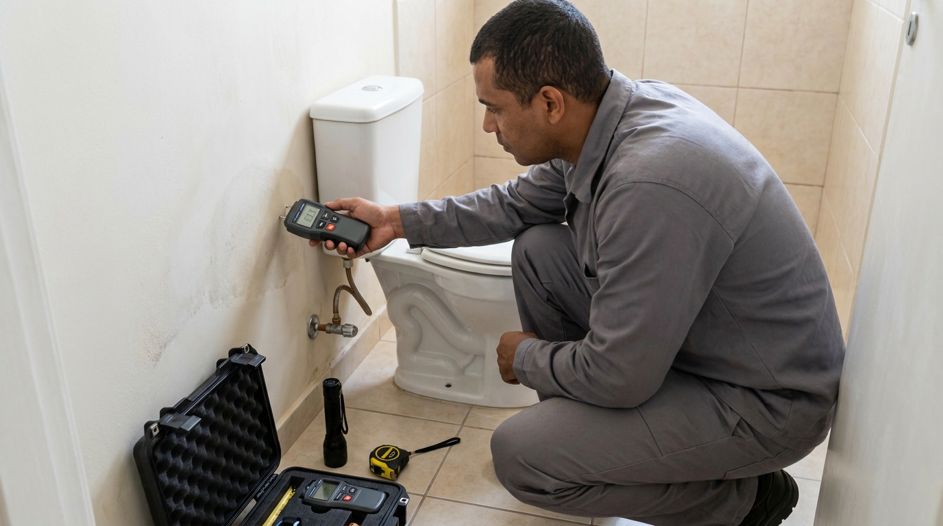 Técnico de caça vazamento em residência em Niterói‑RJ